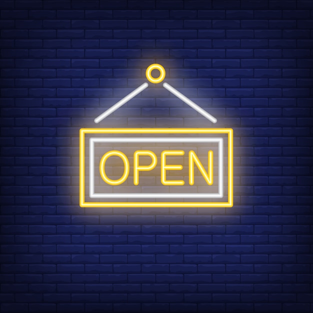 Open door neon sign