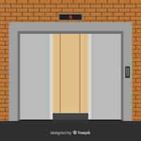 Free vector open elevator doors