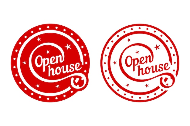 Free vector open house label concept