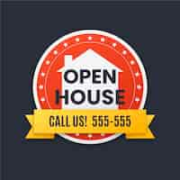 Free vector open house label concept