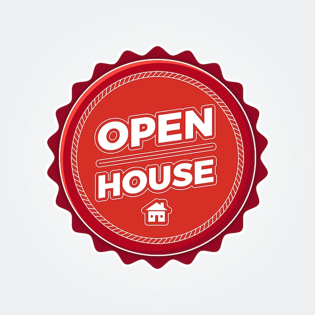 Open house label sign concept