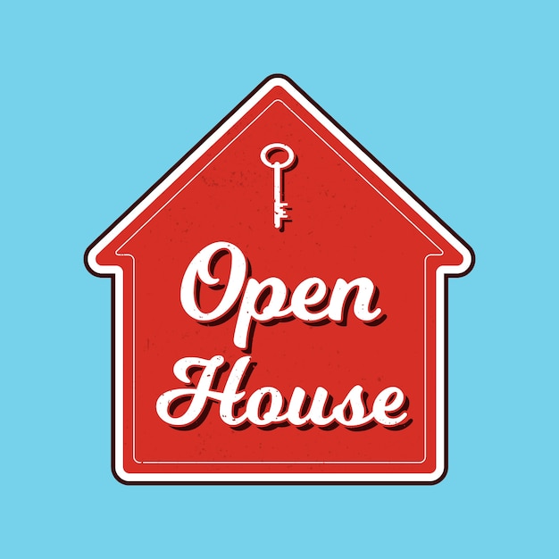 Open house label sign theme