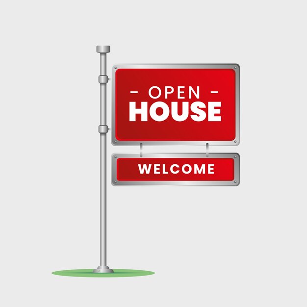 Open house real estate business sign design
