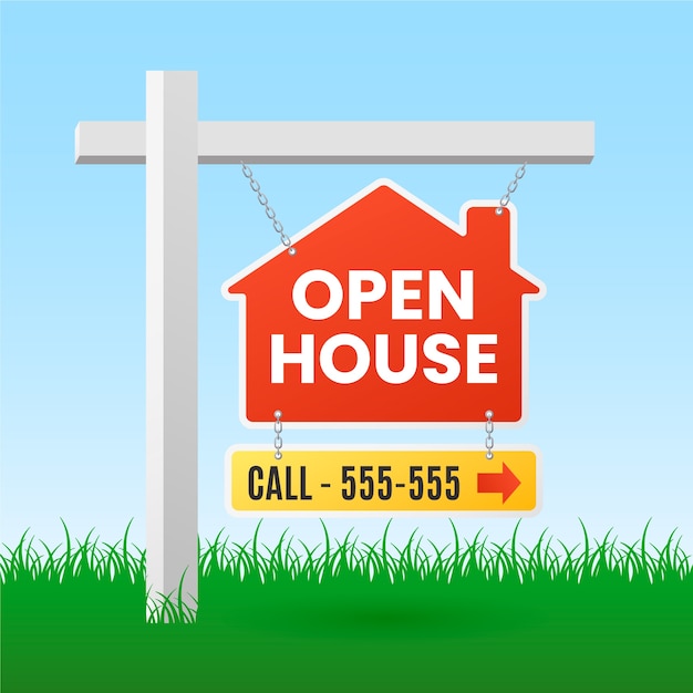 Open house sign concept