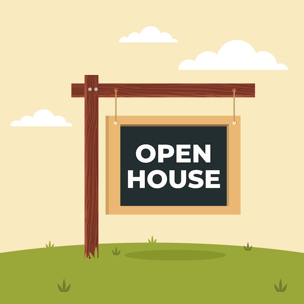 Open house sign concept