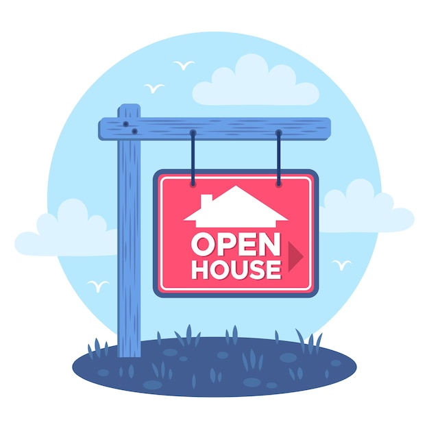 Open house sign illustration