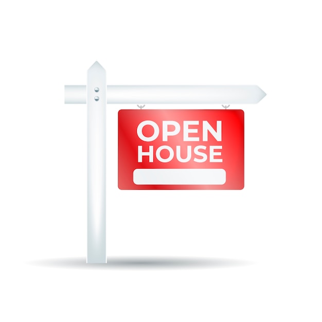 Open house sign realistic design