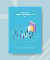 Free vector open knowledge concept for template banner and flyer with isometric style vector