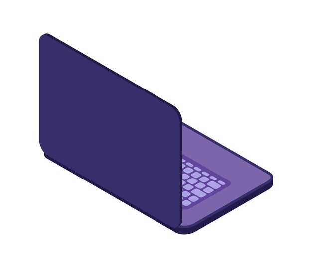 Open laptop icon, cartoon illustration