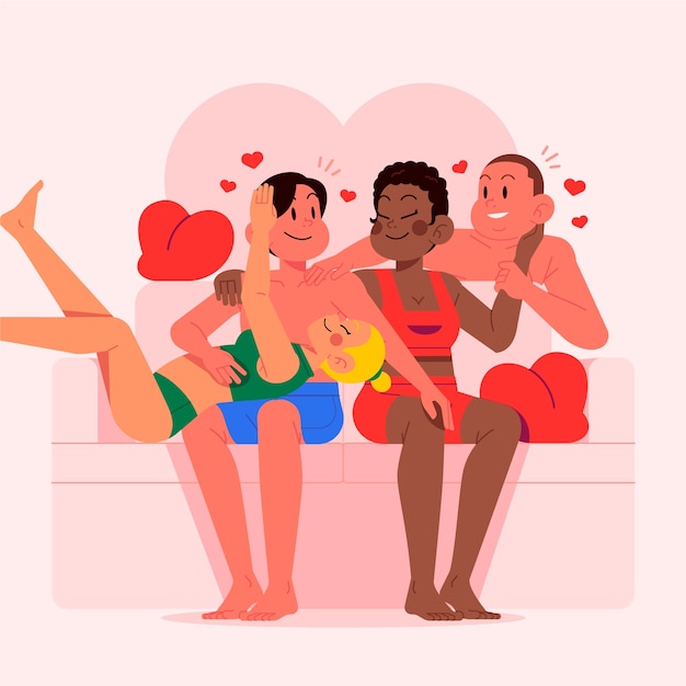 Free vector open relationship illustration