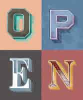 Free vector open typography