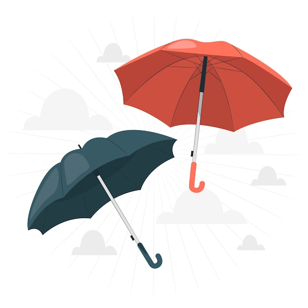 Free vector open umbrella concept illustration