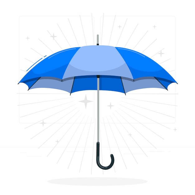 개방된 우산 개념 일러스트레이션