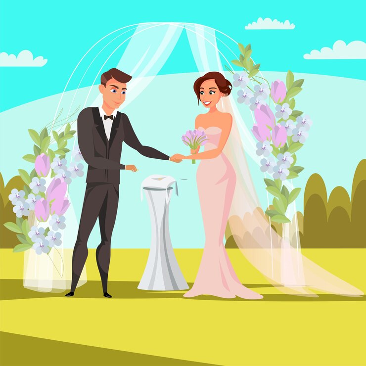 मुफ़्त वेक्टर open wedding ceremony illustration