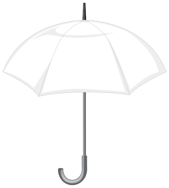 Open white umbrella isolated