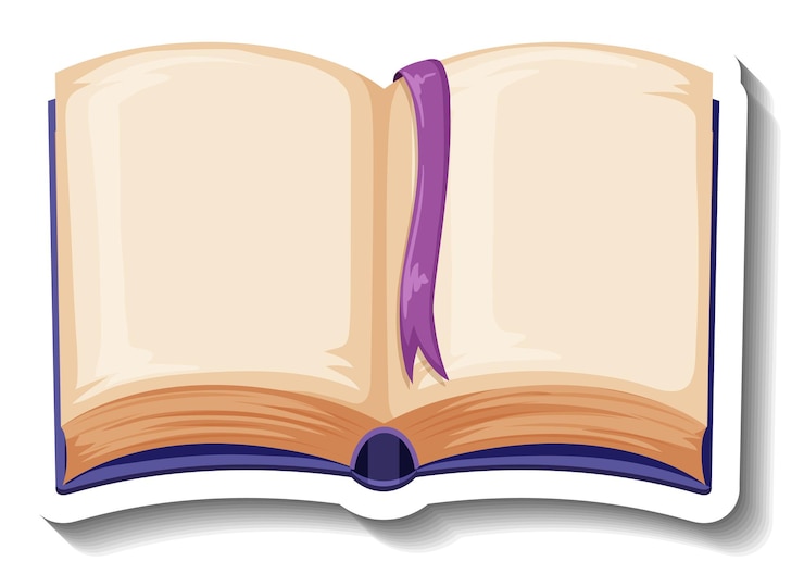 Free Vector opened book with empty pages