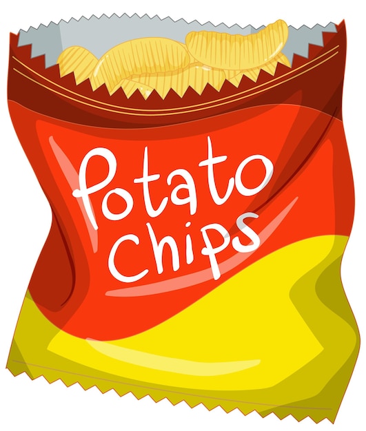 Free Vector | Opened pack of potato chips isolated Free Vector | Opened pack of potato chips isolated