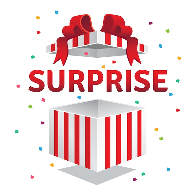 Free vector opened surprise gift box