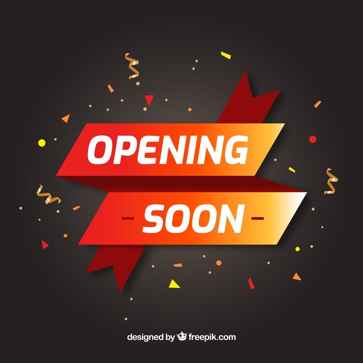 मुफ़्त वेक्टर opening soon background in 3d style