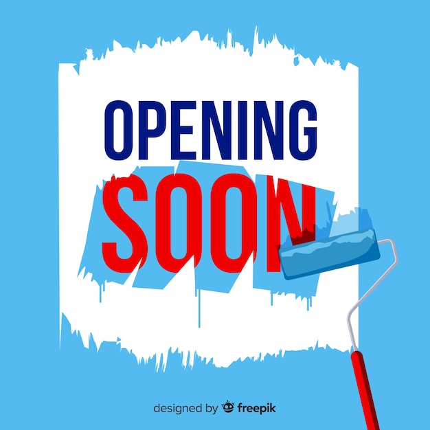 Opening soon background flat design