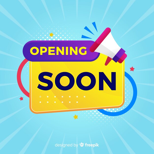 Opening soon background in flat style