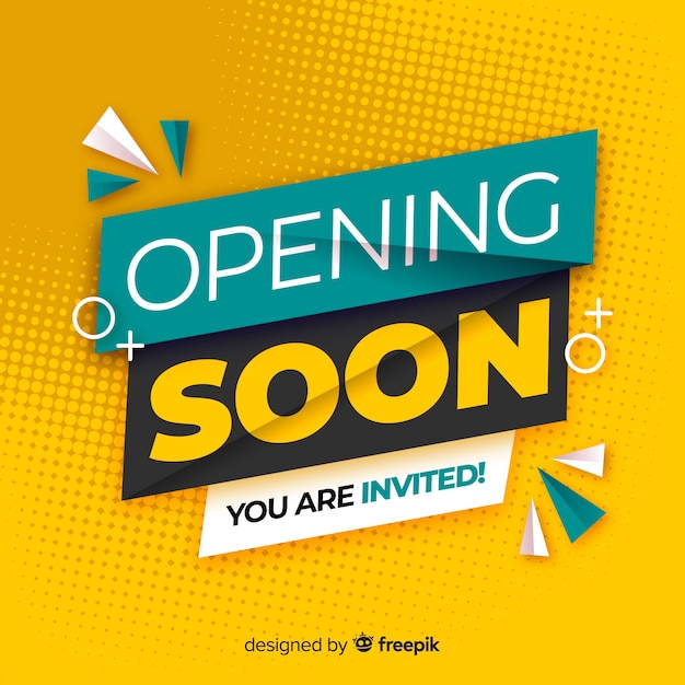Free vector opening soon background in flat style