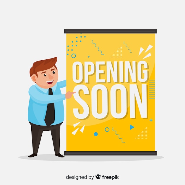 Opening soon background in flat style – Free Vector Download