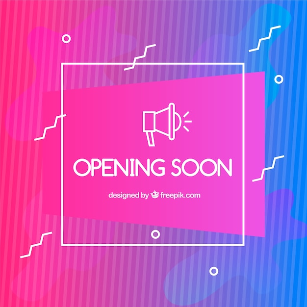 Opening soon background in gradient style