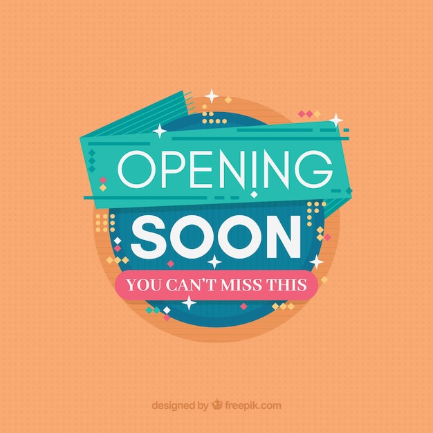 Free vector opening soon background with typography