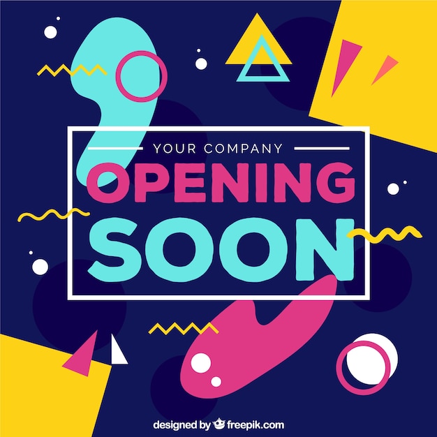 Free vector opening soon background with typography