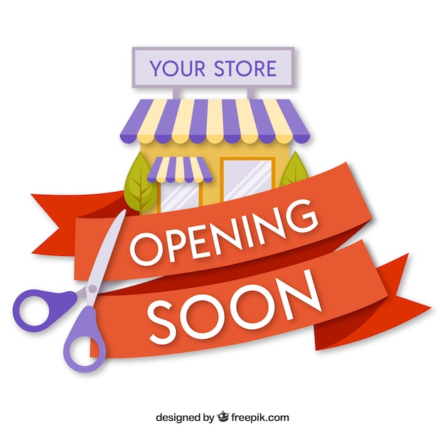 Grand opening soon announcement new shop Vector Image