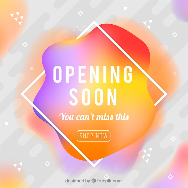 Opening soon background with typography