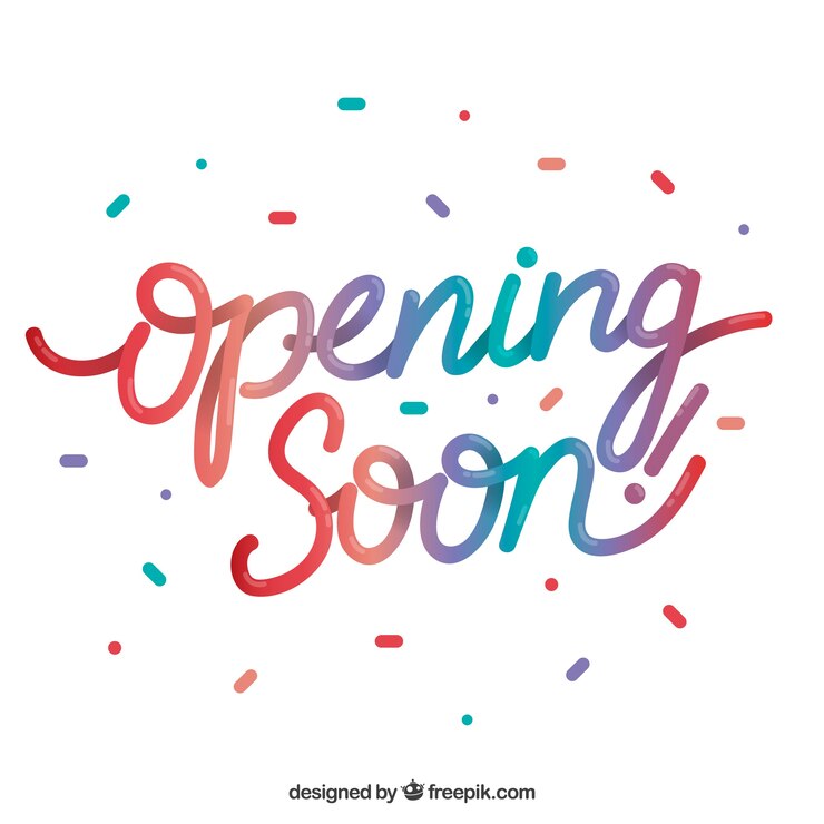 Free Vector opening soon background with typography