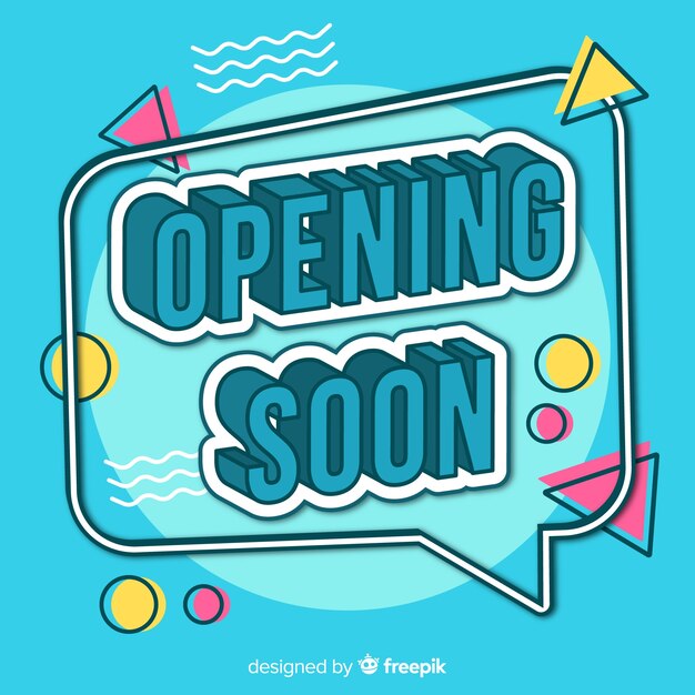 Opening soon modern background with typography