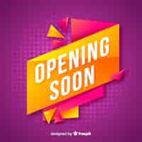 Free vector opening soon modern background with typography