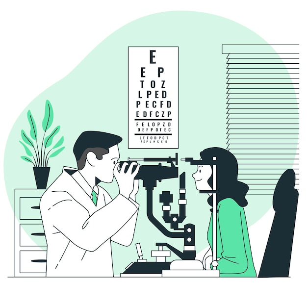 Free vector ophthalmologist concept illustration