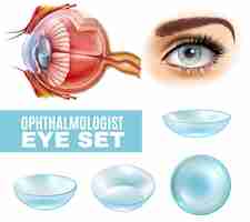 Free vector ophthalmology realistic set