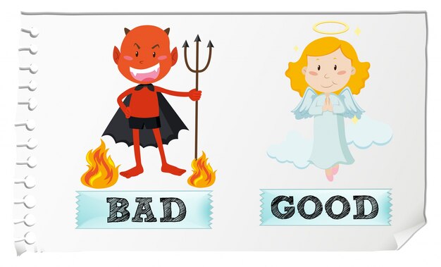 Opposite adjectives with good and bad