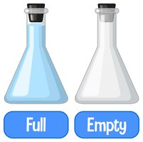 Free vector opposite adjectives words with full and empty