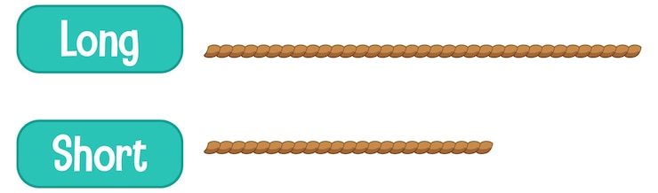 Free Vector opposite adjectives words with long and short