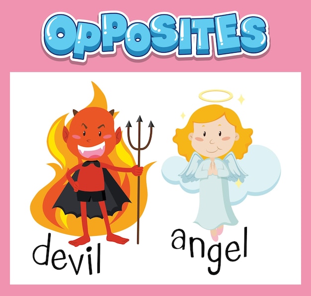 Free vector opposite english words for kids