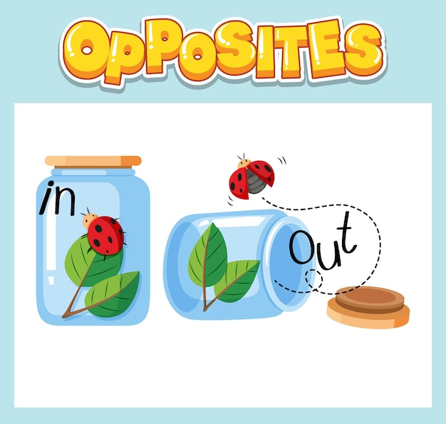 Free vector opposite english words for kids