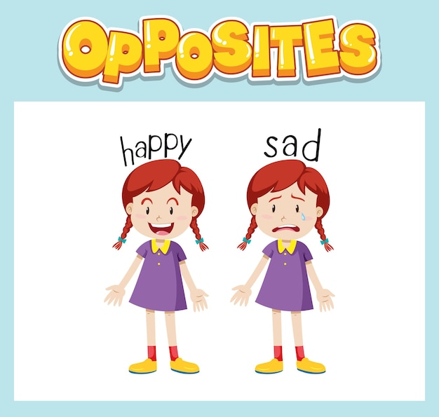 Free vector opposite english words for kids