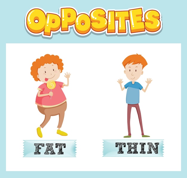 Opposite english words for kids