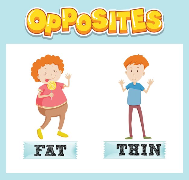 Opposite English words for kids