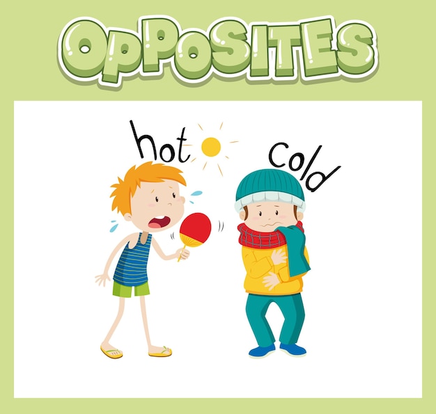 Free vector opposite english words for kids