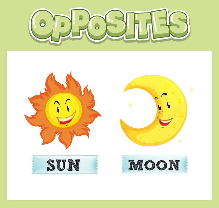 Free Vector opposite english words for kids