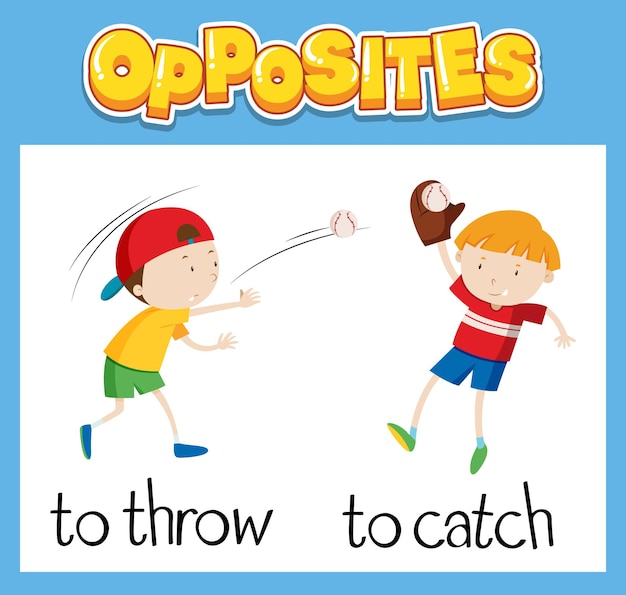 Free vector opposite english words for kids