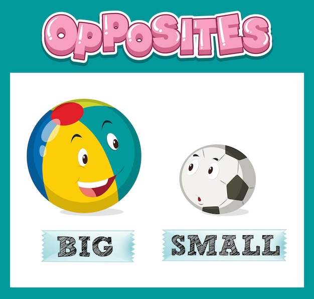 Free vector opposite english words for kids