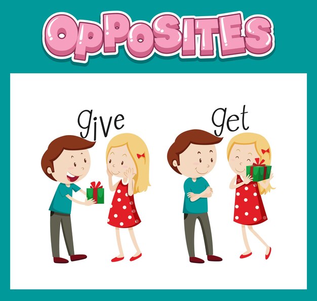 Opposite English words with give and get